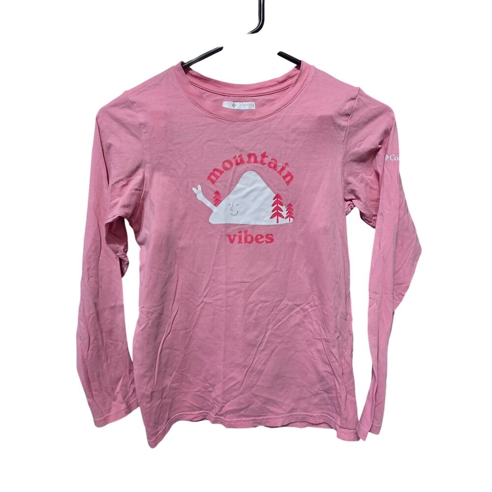 Pink "Mountain Vibes" Long Sleeve - Columbia - M (10-12)